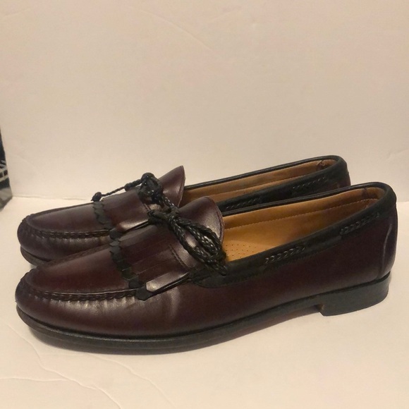 Allen Edmonds Cardamon and Black Woodstock Kiltie Leather Loafers - Picture 3 of 10